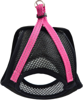 Zooexpress Шлейка-жилет FRESH LINE M (32-38 см) с сеткой нейлоновая малиновая