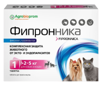Pchelodar Фипронника таблетки от блох и клещей для собак и кошек весом от 2 до 5 кг 1 таблетка