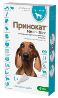 Принокат 100 мг+25 мг капли на холку для собак 4-10 кг 1 пипетка 1 мл