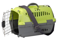 Zooexpress Переноска Турне S АВИА 42*29*29,5 см c металлической дверцей (коврик+ремень) Зеленая
