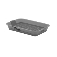 Zooexpress Туалет лоток с сеткой КИС большой с рисунком Серый