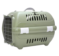 Zooexpress Переноска Турне 2.0 М 47,5*31,5*33 см c металлической дверцей Оливковая