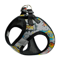 Zooexpress Шлейка-жилет ART LINE XS (34-36 см) капрон сетка с принтом граффити