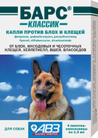 БАРС КЛАССИК капли против блох и клещей 4 пипетки*1,4 мл