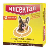 Инсектал капли от блох и клещей для собак от 40 до 60 кг
