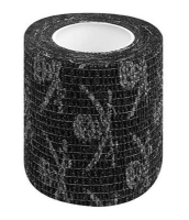 VETЗАБОТА Бинт ветеринарный самофиксирующийся 2,5 см х 4,5 м черный с черепами