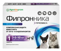 Pchelodar Фипронника таблетки от блох и клещей для собак и кошек весом от 5 до 10 кг 1 таблетка