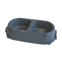 Favorite миска пластиковая двойная нескользящая 0,45 л серая