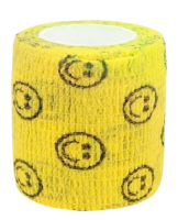 VETЗАБОТА Бинт ветеринарный самофиксирующийся 5 см х 4,5 м желтый смайл