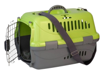 Zooexpress Переноска Турне М АВИА 48*32*32 см c металлической дверцей (коврик+ремень) Зеленая