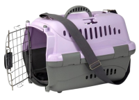 Zooexpress Переноска Турне S АВИА 42*29*29,5 см c металлической дверцей (коврик+ремень) Фиолетовая