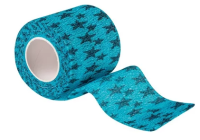 VETЗАБОТА Бинт ветеринарный самофиксирующийся 10 см х 4,5 м голубой и звезды