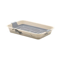 Zooexpress Туалет лоток с сеткой КИС большой с рисунком Бежевый