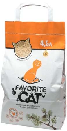 Favorite Cat древесный впитывающий наполнитель 4,5 л