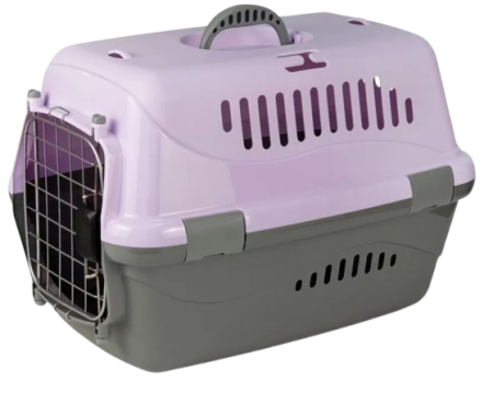 Zooexpress Переноска Турне L АВИА 54,5*36*34 см c металлической дверцей Фиолетовая