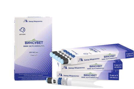 ВИНСУВЕТ МИКС 30/70 ANIMALPEN шприц-ручка 3 мл х 5 шт для собак