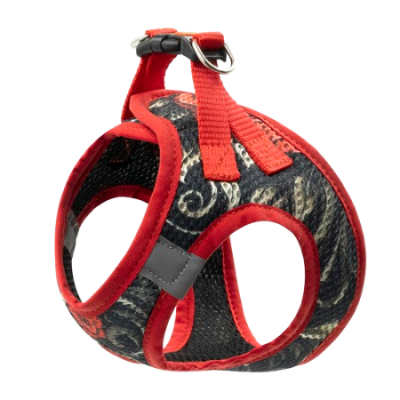 Zooexpress Шлейка-жилет ART LINE XS (34-36 см) капрон сетка с принтом тату