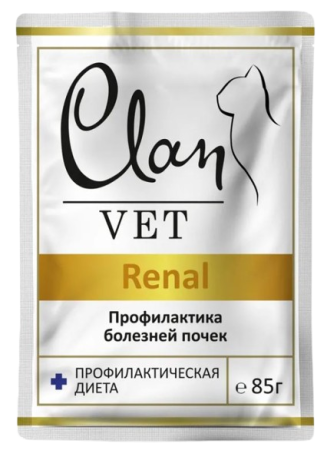 Clan Vet Cat Renal для профилактики болезней почек 85 g