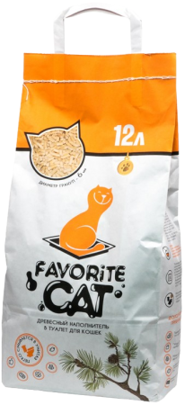 Favorite Cat древесный впитывающий наполнитель 12 л