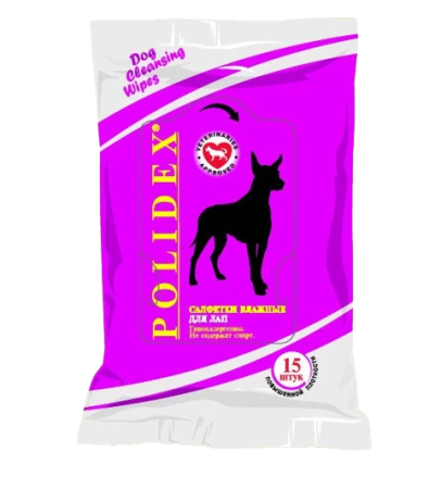 Polidex Салфетки влажные для лап 15 шт