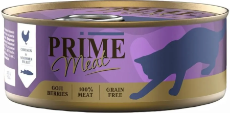 Prime Meat Cat Курица со Скумбрией филе в желе 100 g для кошек