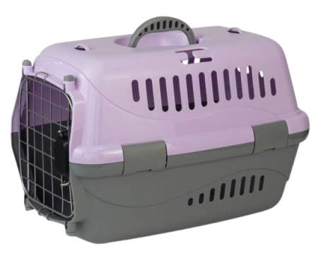 Zooexpress Переноска Турне М АВИА 48*32*32 см c металлической дверцей Фиолетовая