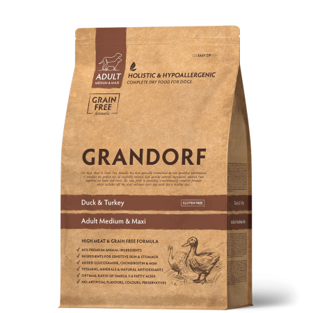 Grandorf Dog Duck & Turkey Adult Medium&Maxi 3 kg