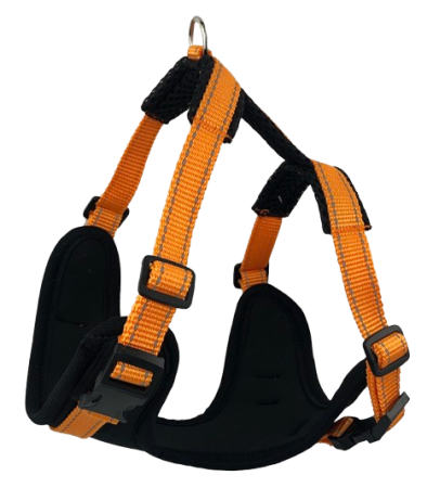 Zooexpress Шлейка FRESH LINE M (55-65 см) неопрен капрон сетка апельсиновая