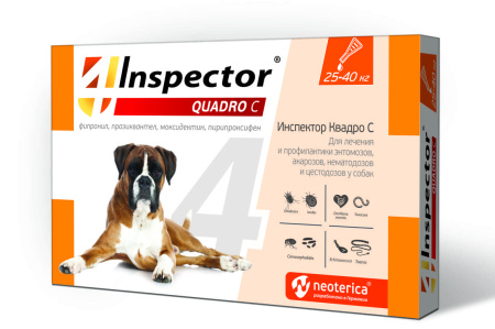 Инспектор Квадро С (Inspector Quadro С) капли для собак 25-40 кг 1 пипетка