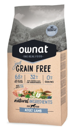 OWNAT Just Grain Free Adult Dog Ягненок 14 kg