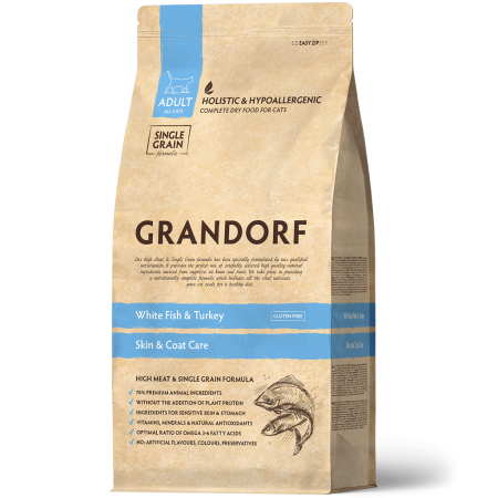 Grandorf Cat White Fish & Turkey Adult 400 g