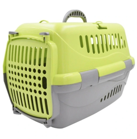 Zooexpress Переноска Турне М 48*32*32 см c пластиковой дверцей Зеленая