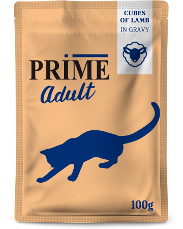 Prime Adult Cat Ягненок кусочки в бульоне 100 g для кошек