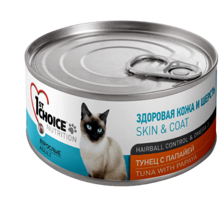 1st CHOICE Skin & Coat Тунец Папайя 85 g для кошек