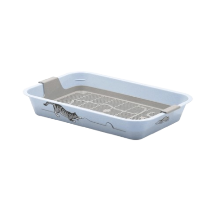 Zooexpress Туалет лоток с сеткой КИС большой с рисунком Голубой