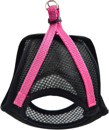 Zooexpress Шлейка-жилет FRESH LINE M (32-38 см) с сеткой нейлоновая малиновая
