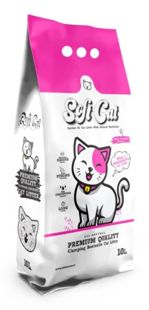 Soft Cat Наполнитель комкующийся бентонитовый с ароматом Детской присыпки 10 л