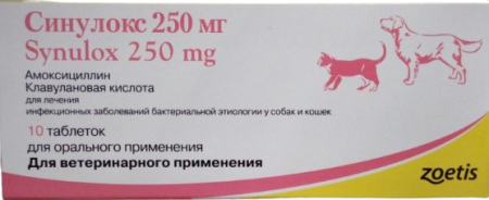 Синулокс 250 мг упаковка 10 таблеток