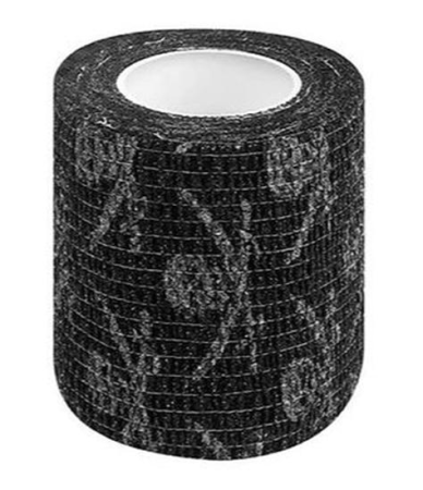 VETЗАБОТА Бинт ветеринарный самофиксирующийся 2,5 см х 4,5 м черный с черепами