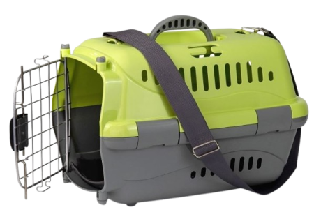 Zooexpress Переноска Турне S АВИА 42*29*29,5 см c металлической дверцей (коврик+ремень) Зеленая