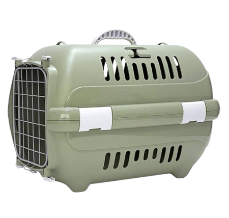 Zooexpress Переноска Турне 2.0 М 47,5*31,5*33 см c металлической дверцей Оливковая
