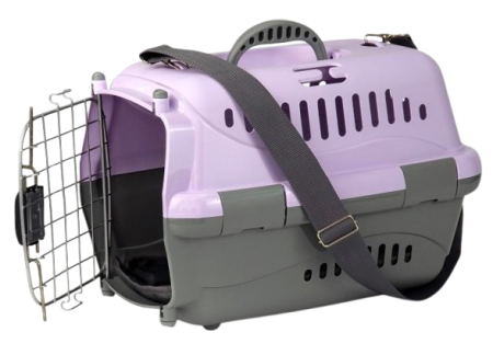 Zooexpress Переноска Турне S АВИА 42*29*29,5 см c металлической дверцей (коврик+ремень) Фиолетовая