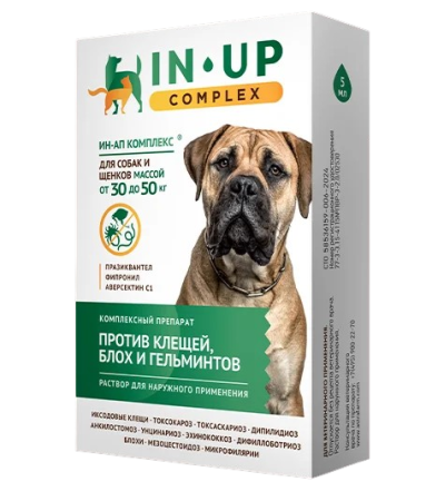 Капли IN-UP (ИН-АП) complex для щенков и собак весом  от 30 до 50 кг 5 мл 1 пипетка